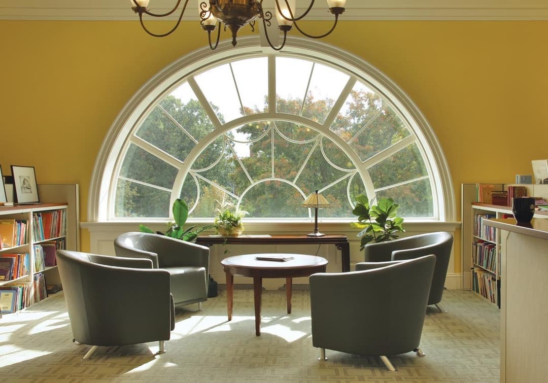 6 Ultra Series Ogee direct set radius units mulled to form a half-circle, wrapping around a half-circle ogee direct set