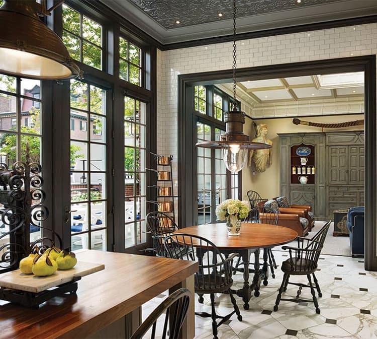 Ultra Series French inswing patio doors with transoms